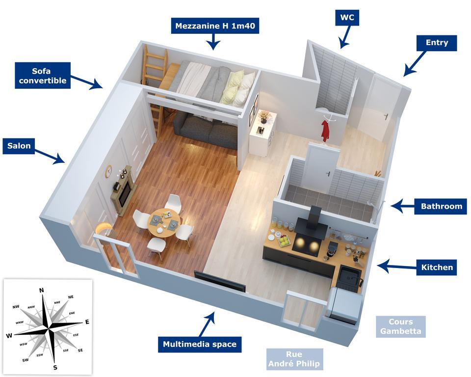 Suite Gambetta Cosy Et Design Λυών Εξωτερικό φωτογραφία